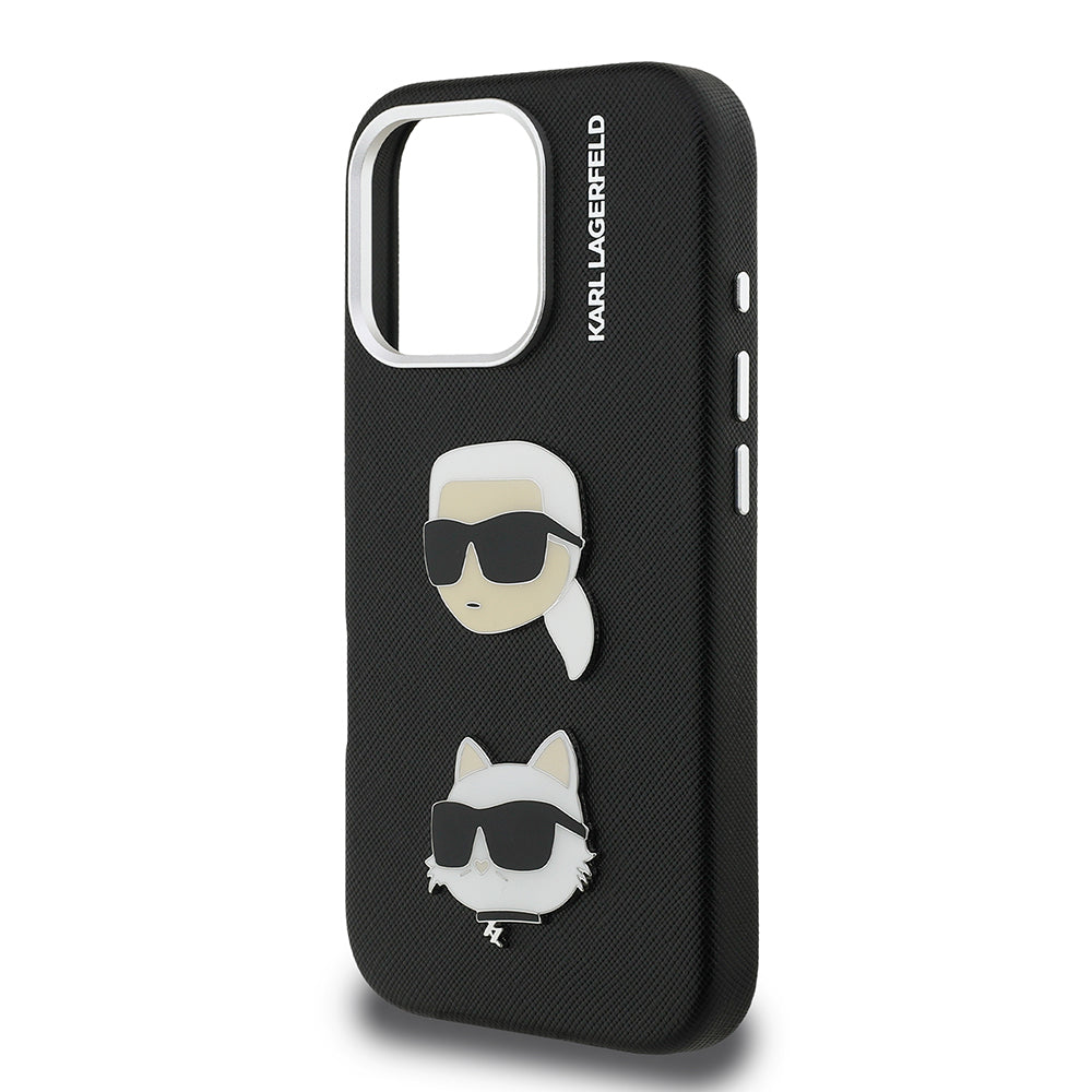 Karl Lagerfeld iPhone 16 Pro Max Orjinal Lisanslı K&C Heads Pin Telefon Kılıfı