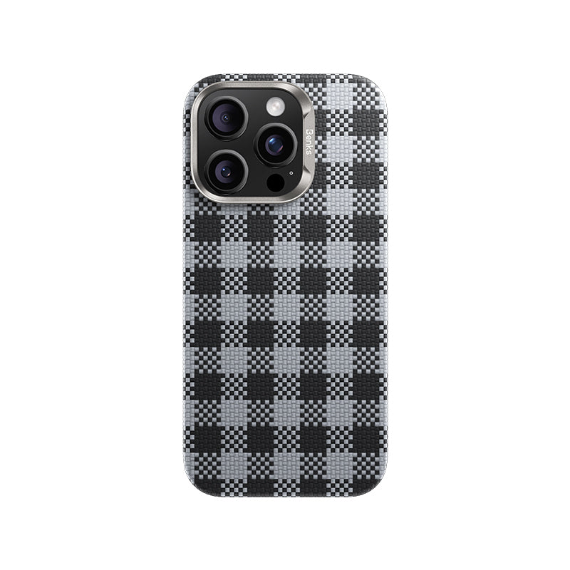 Benks ArmorVichy iPhone 16 Pro Max Magsafe Ekose Tasarımlı Kevlar Kılıf