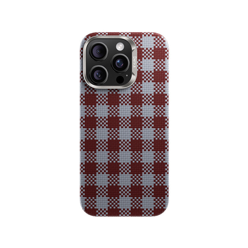 Benks ArmorVichy iPhone 16 Pro Max Magsafe Ekose Tasarımlı Kevlar Kılıf