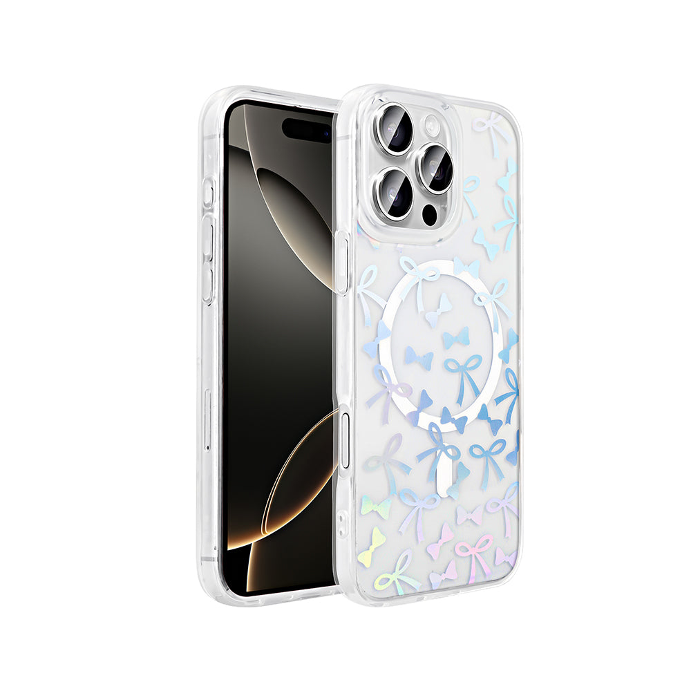 Cepax iPhone 16 Pro Max M-Safe Şarj Özellikli Şeffaf Folk Sert Kılıf