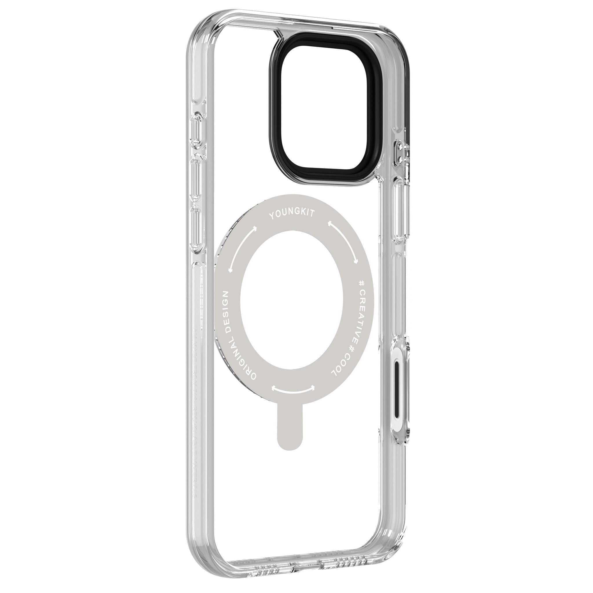 Youngkit Pivot Serisi iPhone 16 Pro Max M-safe Şarj Özellikli Standlı Aksiyon Butonlu Telefon Kılıfı