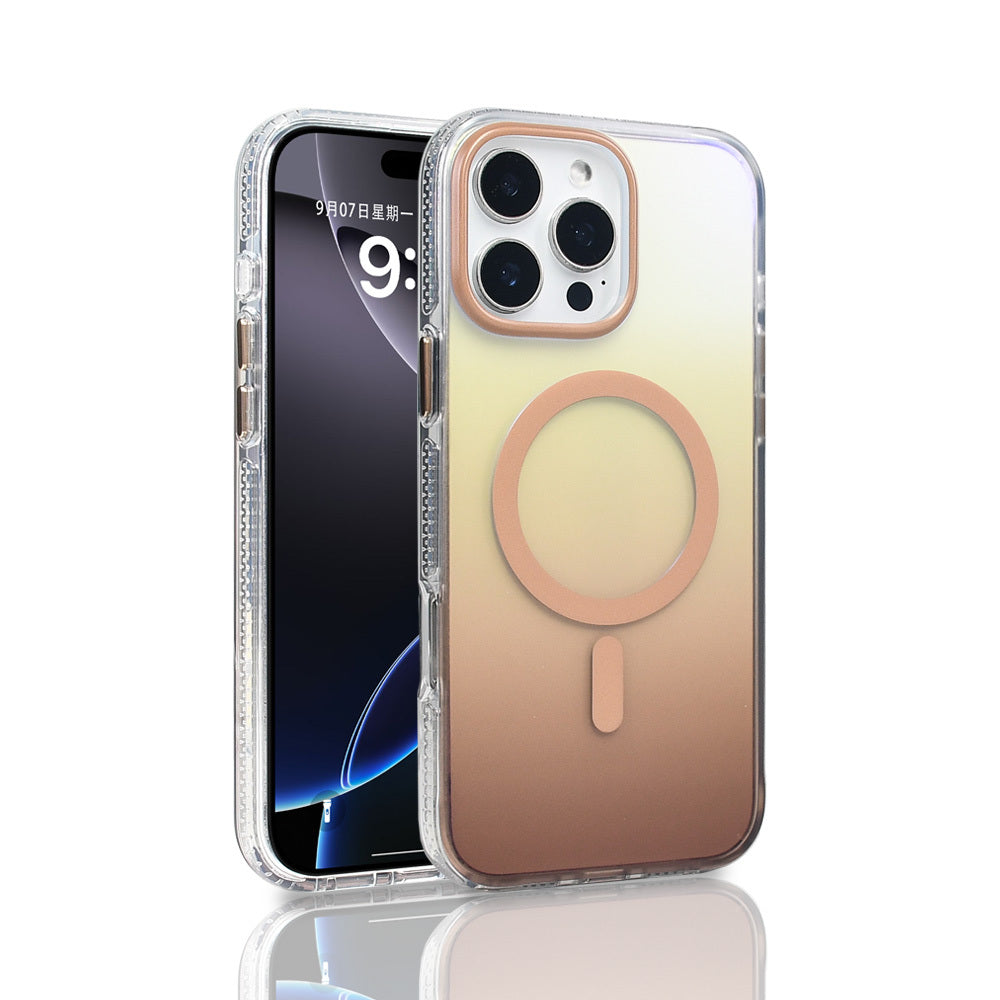 Cepax iPhone 16 Pro Max M-safe Şarj Özellikli Transparan Renk Geçişli Toros Kılıf