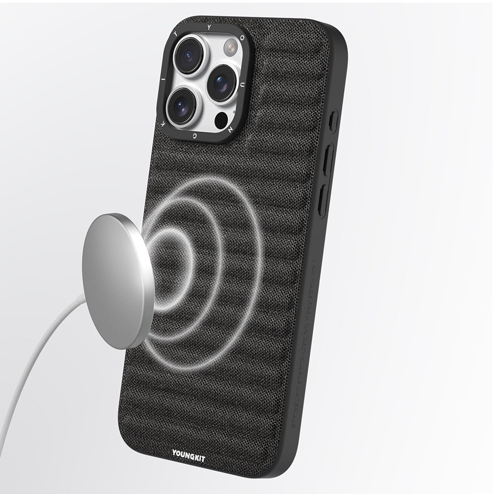 Youngkit Canvas Serisi iPhone 16 Pro Max Kılıf M-safe Şarj Özellikli Telefon Kılıfı