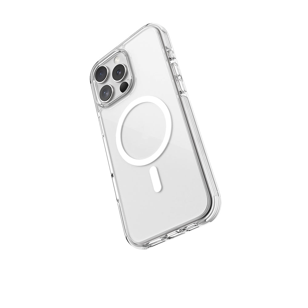 Raptic Clear Serisi iPhone 16 Pro Max M-safe Şarj Özellikli Airbag Tasarımlı Şeffaf Kılıf