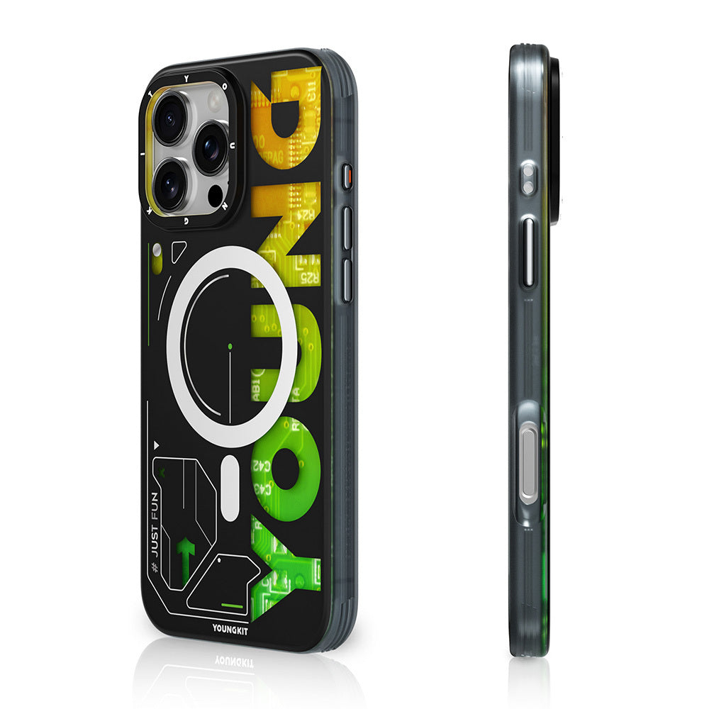 Youngkit Future Serisi iPhone 16 Pro Max M-safe Şarj Özellikli Airbagli Çift Katmanlı Kılıf