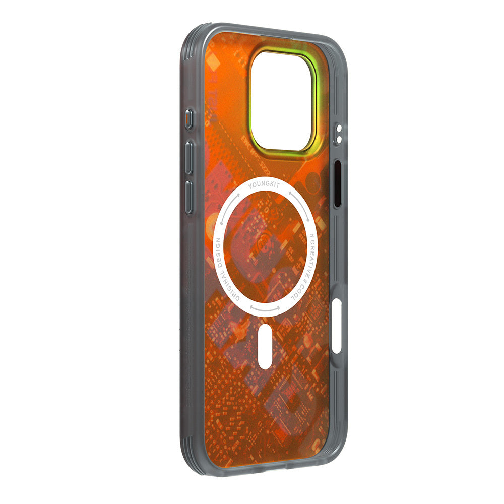 Youngkit Future Serisi iPhone 16 Pro Max M-safe Şarj Özellikli Airbagli Çift Katmanlı Kılıf