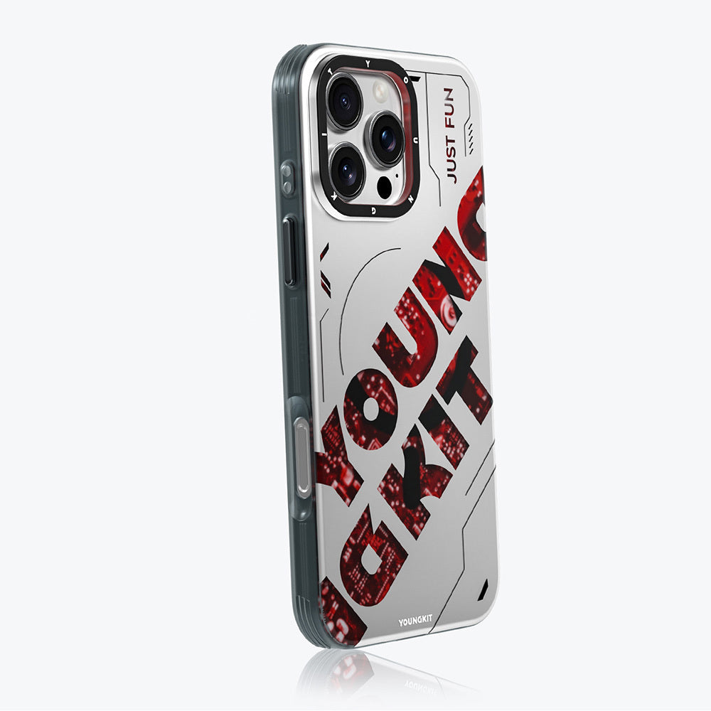 Youngkit Future Serisi iPhone 16 Pro Max M-safe Şarj Özellikli Airbagli Çift Katmanlı Kılıf