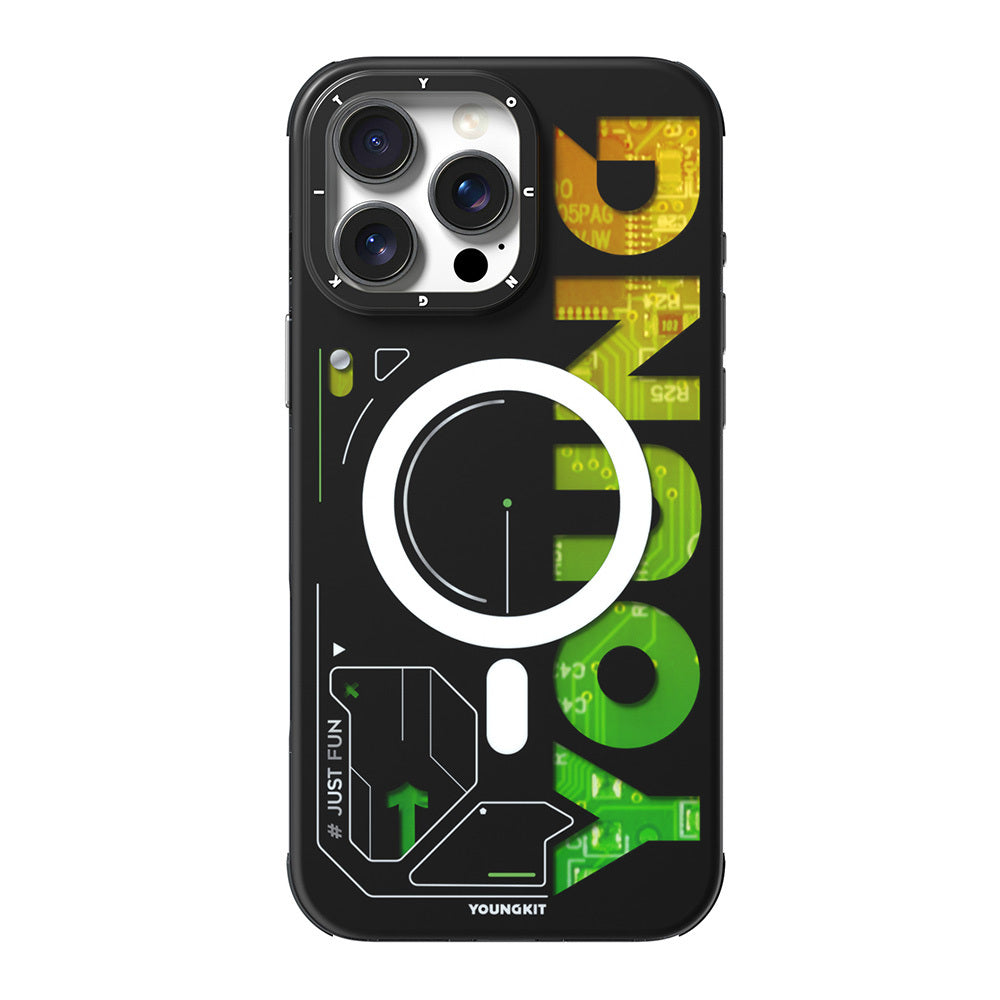 Youngkit Future Serisi iPhone 16 Pro Max M-safe Şarj Özellikli Airbagli Çift Katmanlı Kılıf