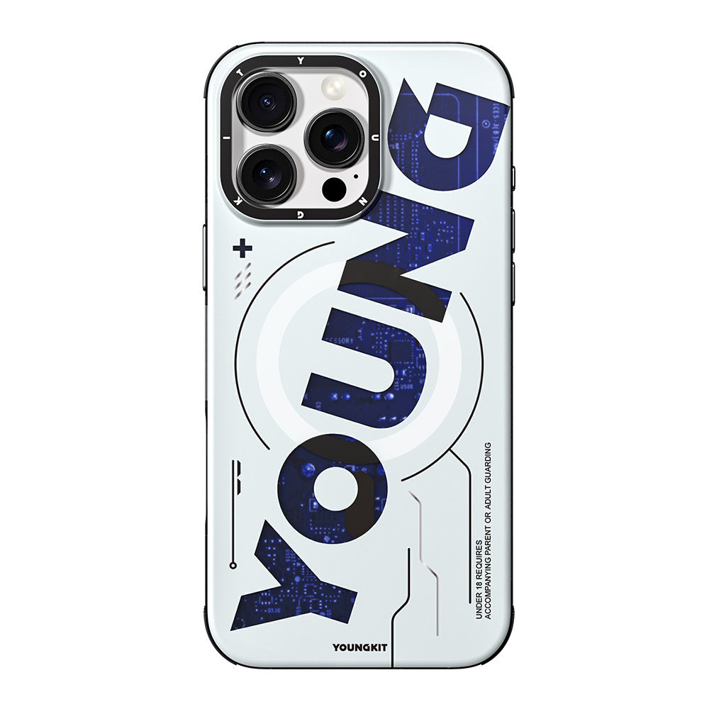 Youngkit Future Serisi iPhone 16 Pro Max M-safe Şarj Özellikli Airbagli Çift Katmanlı Kılıf