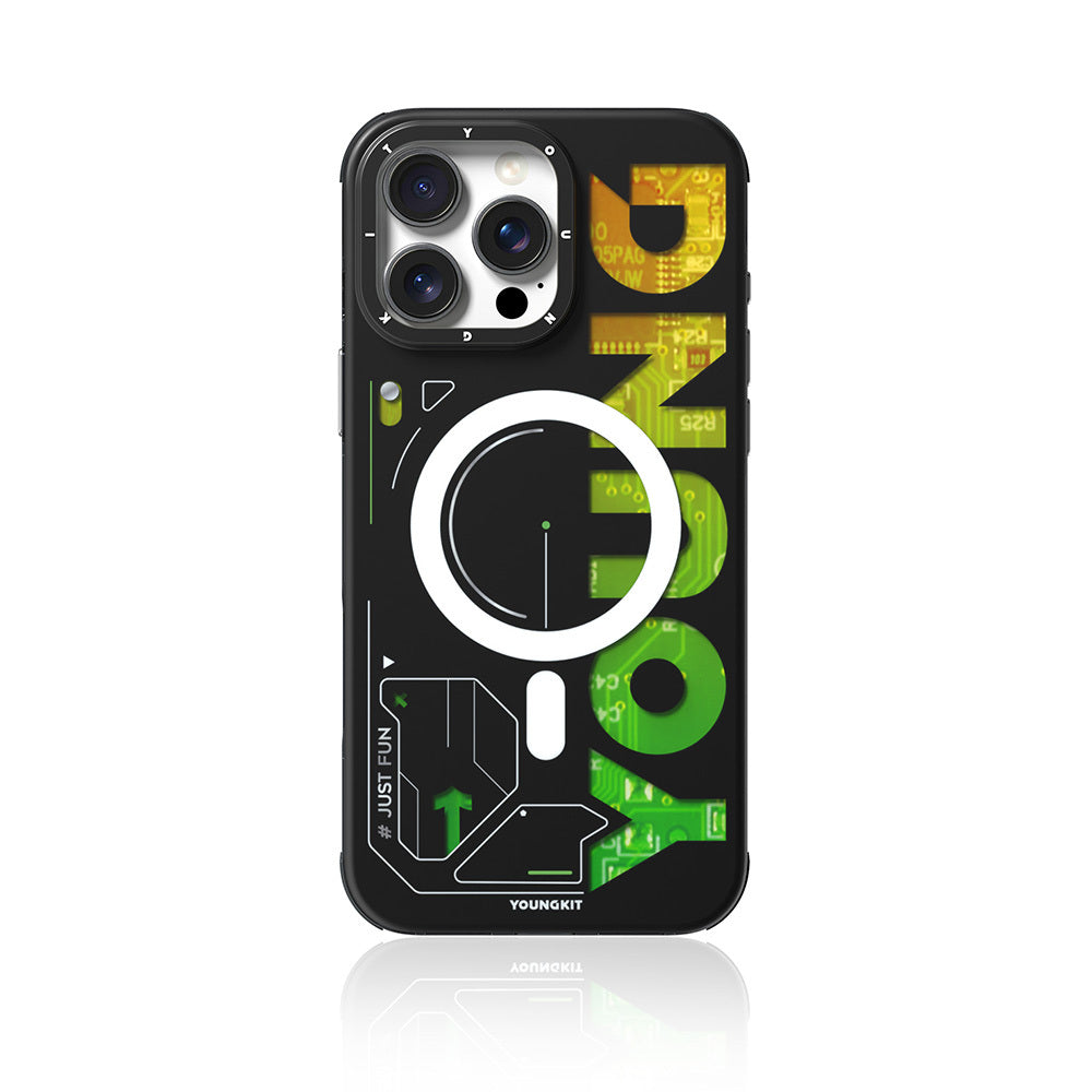 Youngkit Future Serisi iPhone 16 Pro Max M-safe Şarj Özellikli Airbagli Çift Katmanlı Kılıf
