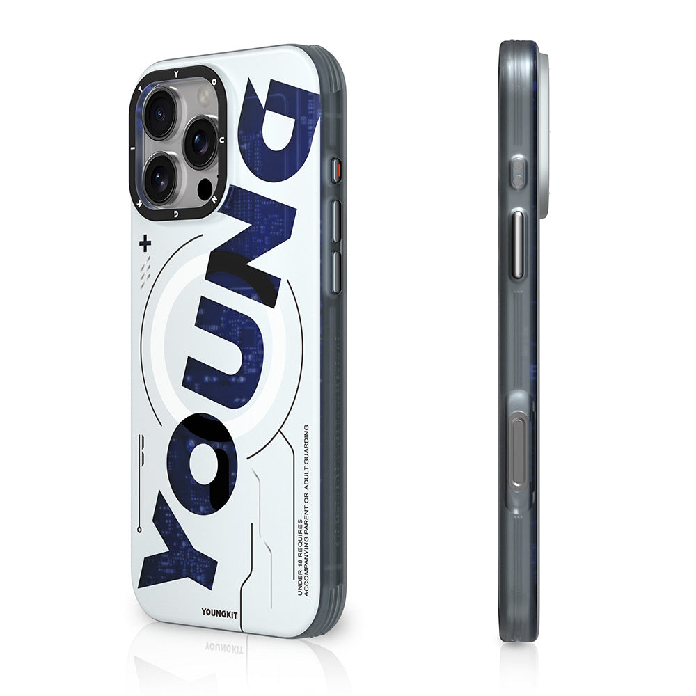 Youngkit Future Serisi iPhone 16 Pro Max M-safe Şarj Özellikli Airbagli Çift Katmanlı Kılıf