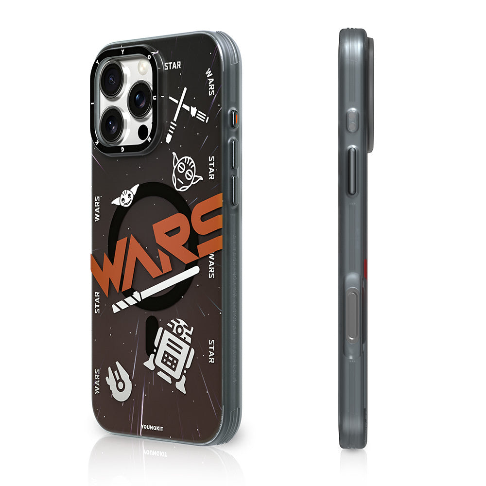 Youngkit Interstellar Serisi iPhone 16 Pro Max M-safe Şarj Özellikli Airbagli Hologram Tasarımlı Kılıf