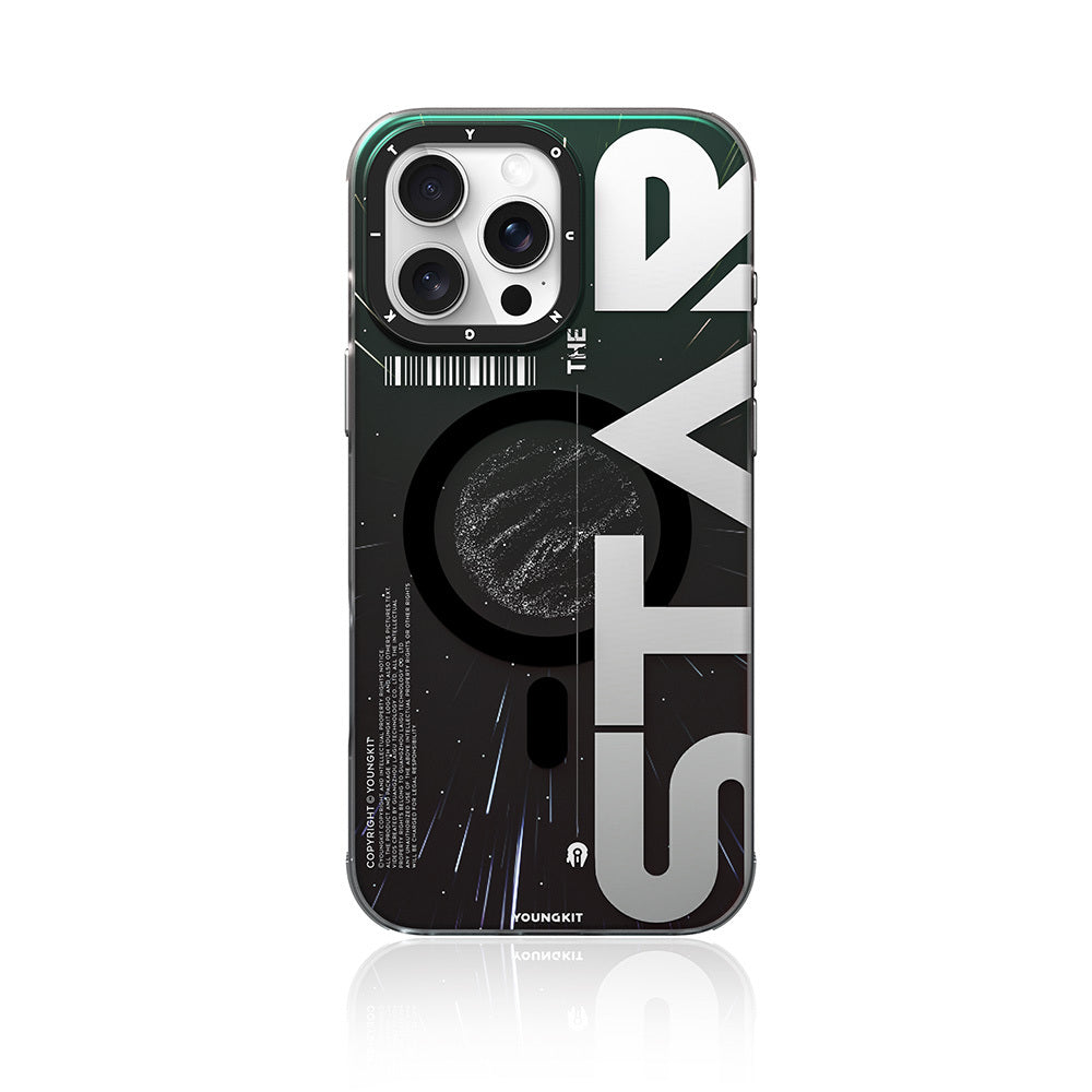 Youngkit Interstellar Serisi iPhone 16 Pro Max M-safe Şarj Özellikli Airbagli Hologram Tasarımlı Kılıf