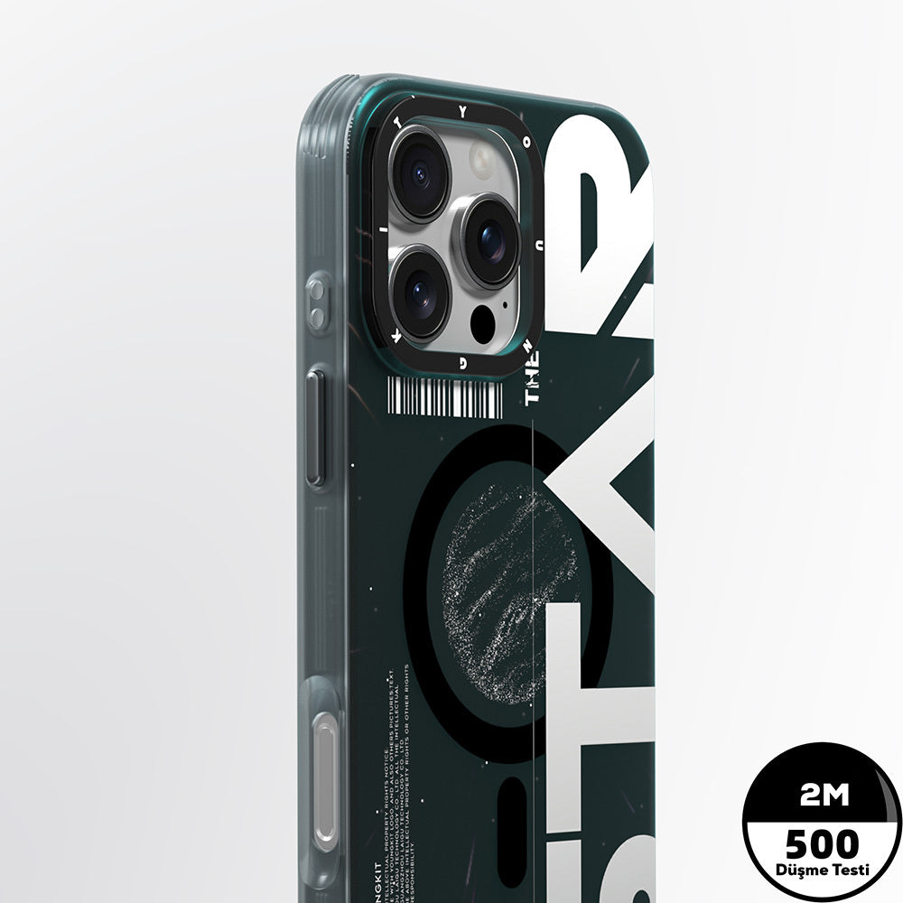 Youngkit Interstellar Serisi iPhone 16 Pro Max M-safe Şarj Özellikli Airbagli Hologram Tasarımlı Kılıf