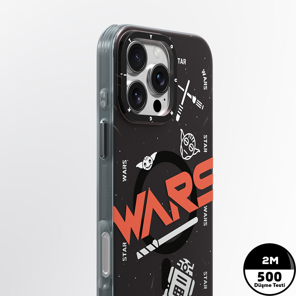 Youngkit Interstellar Serisi iPhone 16 Pro Max M-safe Şarj Özellikli Airbagli Hologram Tasarımlı Kılıf