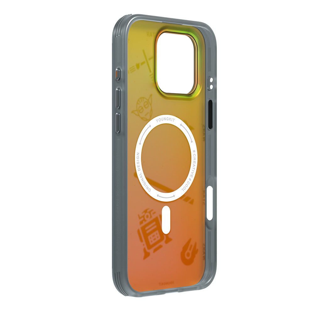 Youngkit Interstellar Serisi iPhone 16 Pro Max M-safe Şarj Özellikli Airbagli Hologram Tasarımlı Kılıf