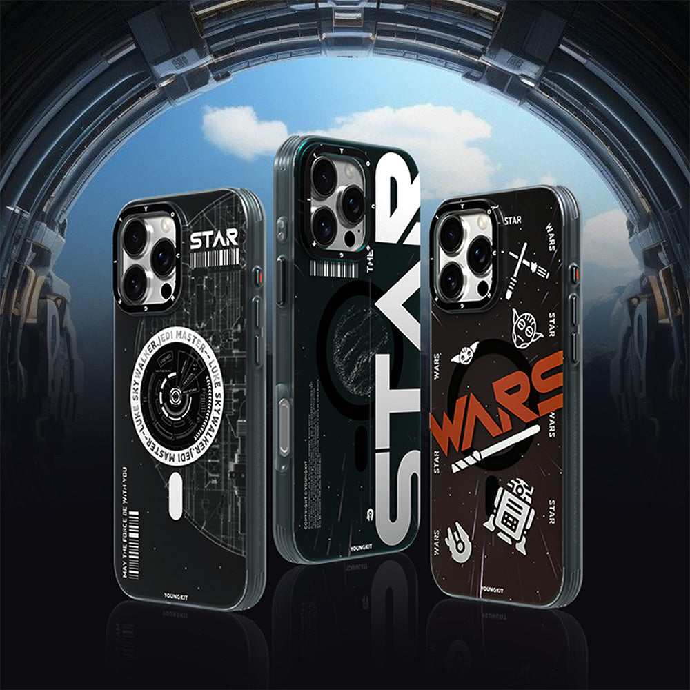 Youngkit Interstellar Serisi iPhone 16 Pro Max M-safe Şarj Özellikli Airbagli Hologram Tasarımlı Kılıf
