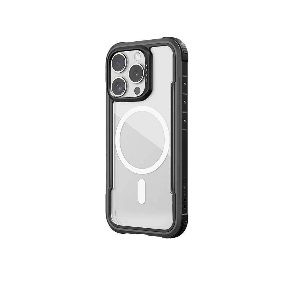 Airbagli Raptic Shield Serisi iPhone 16 Pro Max M-safe Şarj Özellikli Şeffaf Arka Yüzey Kılıf