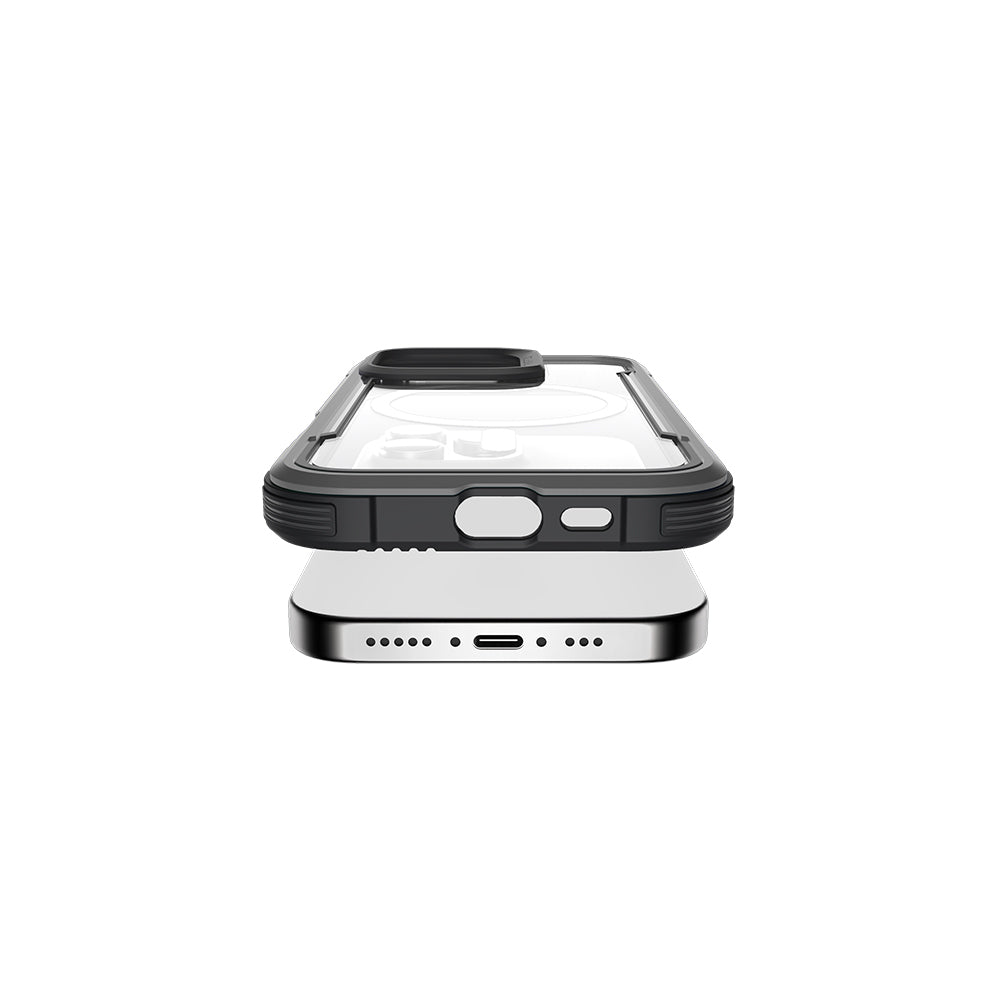 Airbagli Raptic Shield Serisi iPhone 16 Pro Max M-safe Şarj Özellikli Şeffaf Arka Yüzey Kılıf