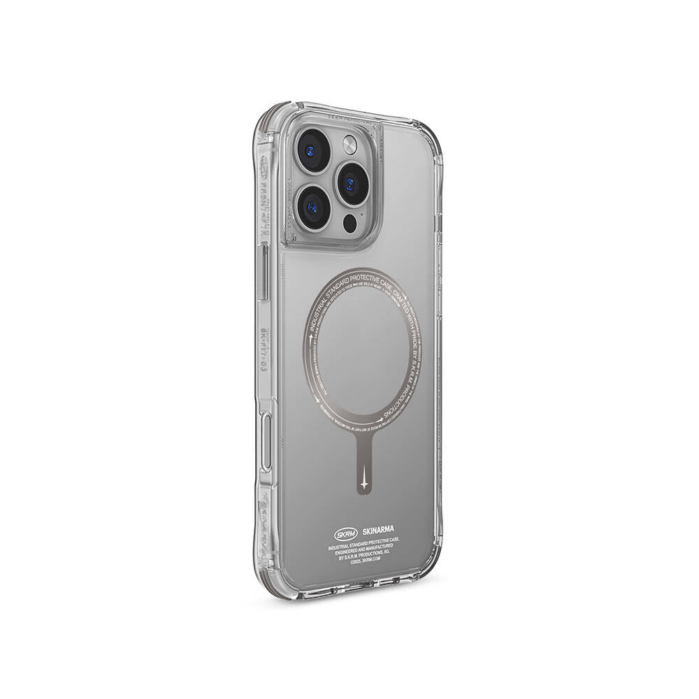 SkinArma Saido Prime iPhone 16 Pro Max M-safe Şarj Özellikli Airbagli Şeffaf Kılıf