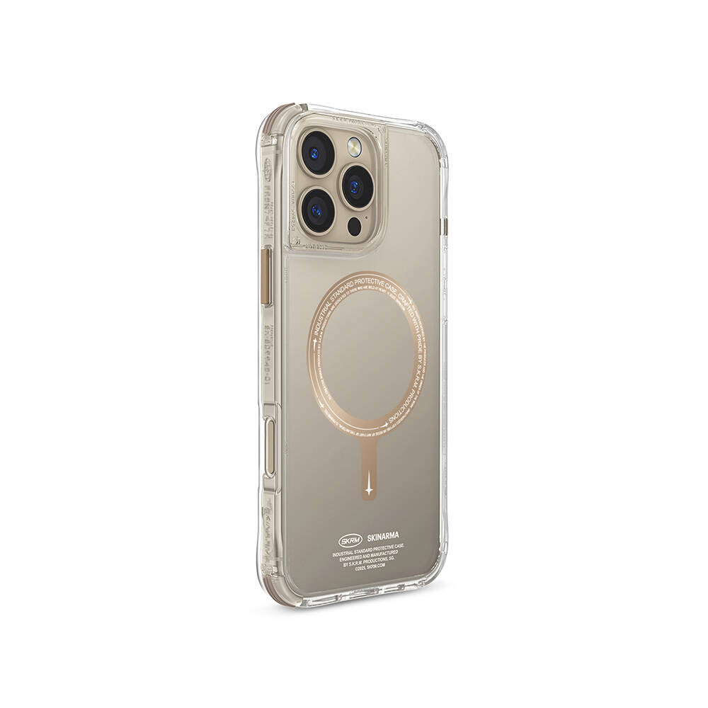 SkinArma Saido Prime iPhone 16 Pro Max M-safe Şarj Özellikli Airbagli Şeffaf Kılıf