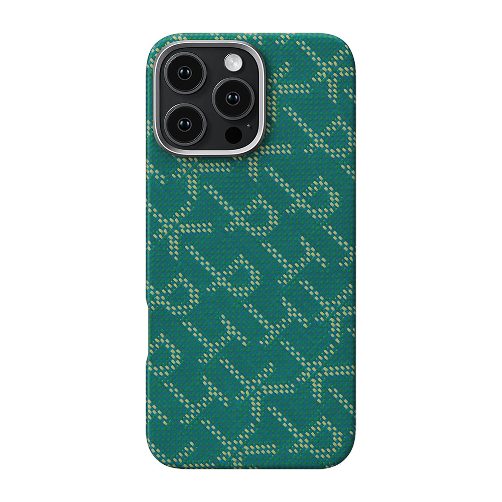 Pitaka Tactile Woven Monogram Serisi iPhone 16 Pro Max M-safe Şarj Özellikli Aramid Fiber Kılıf