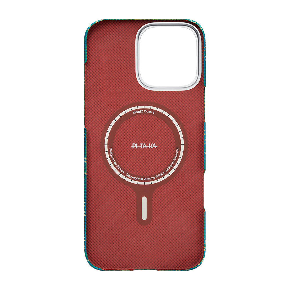 Pitaka Tactile Woven Monogram Serisi iPhone 16 Pro Max M-safe Şarj Özellikli Aramid Fiber Kılıf