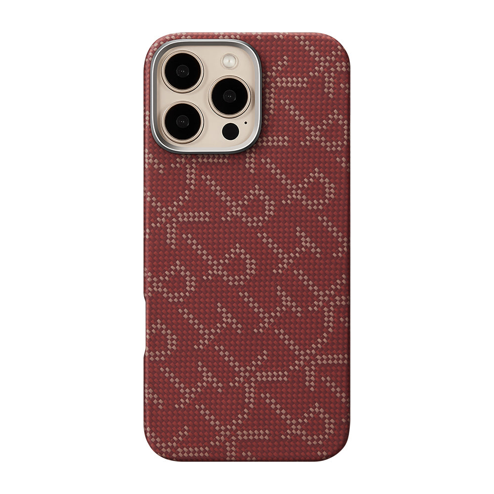 Pitaka Tactile Woven Monogram Serisi iPhone 16 Pro Max M-safe Şarj Özellikli Aramid Fiber Kılıf