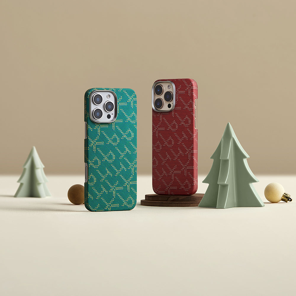 Pitaka Tactile Woven Monogram Serisi iPhone 16 Pro Max M-safe Şarj Özellikli Aramid Fiber Kılıf