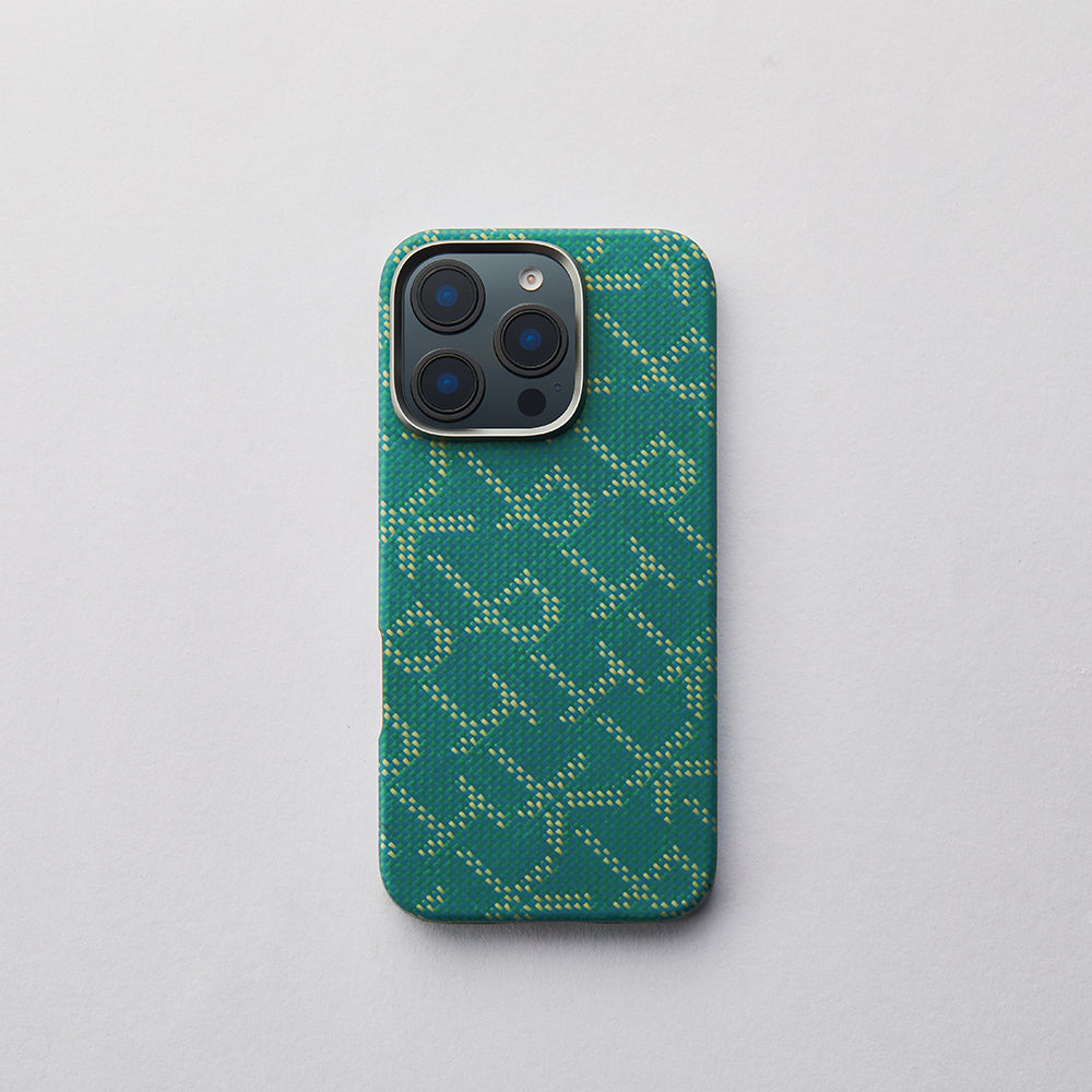 Pitaka Tactile Woven Monogram Serisi iPhone 16 Pro Max M-safe Şarj Özellikli Aramid Fiber Kılıf