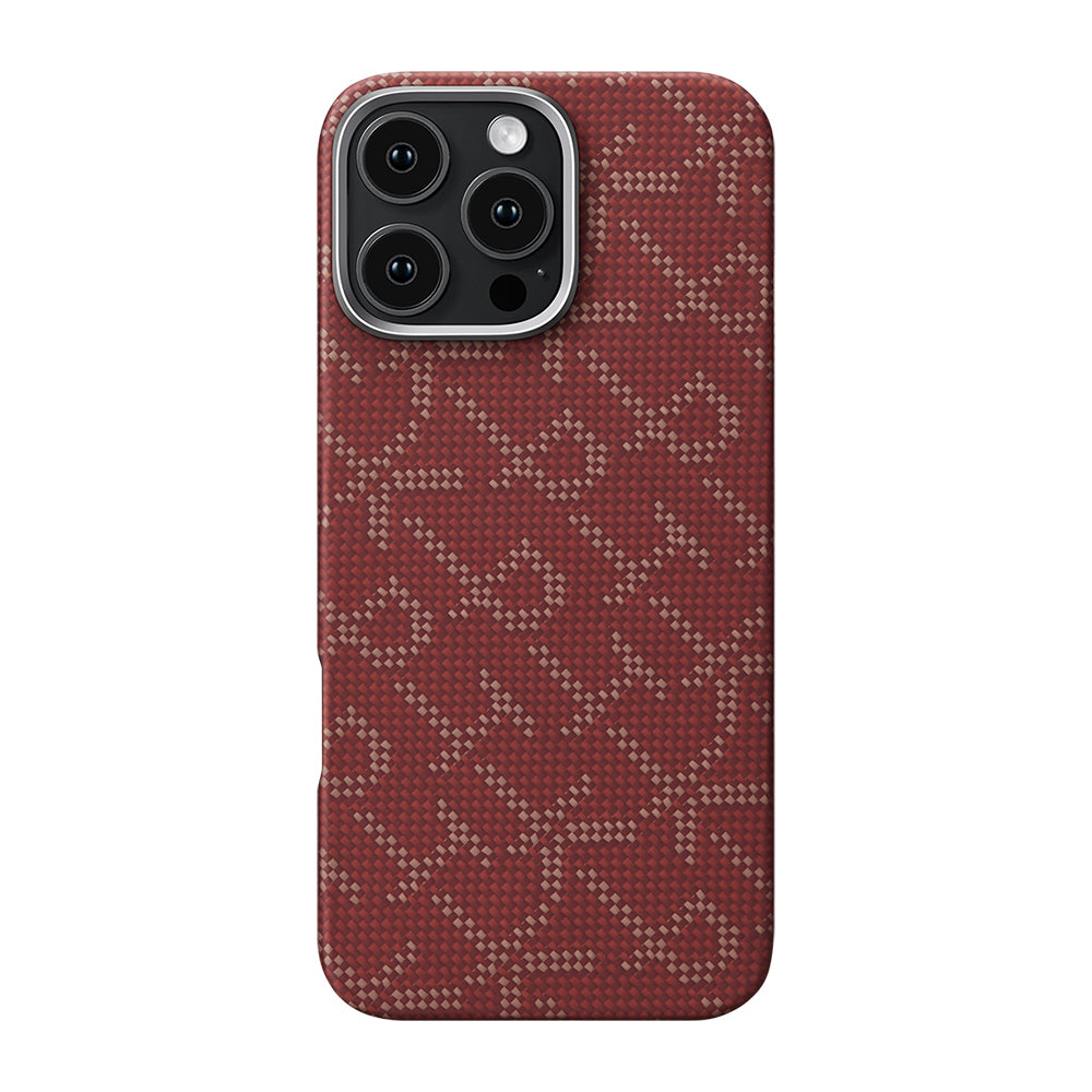 Pitaka Tactile Woven Monogram Serisi iPhone 16 Pro Max M-safe Şarj Özellikli Aramid Fiber Kılıf