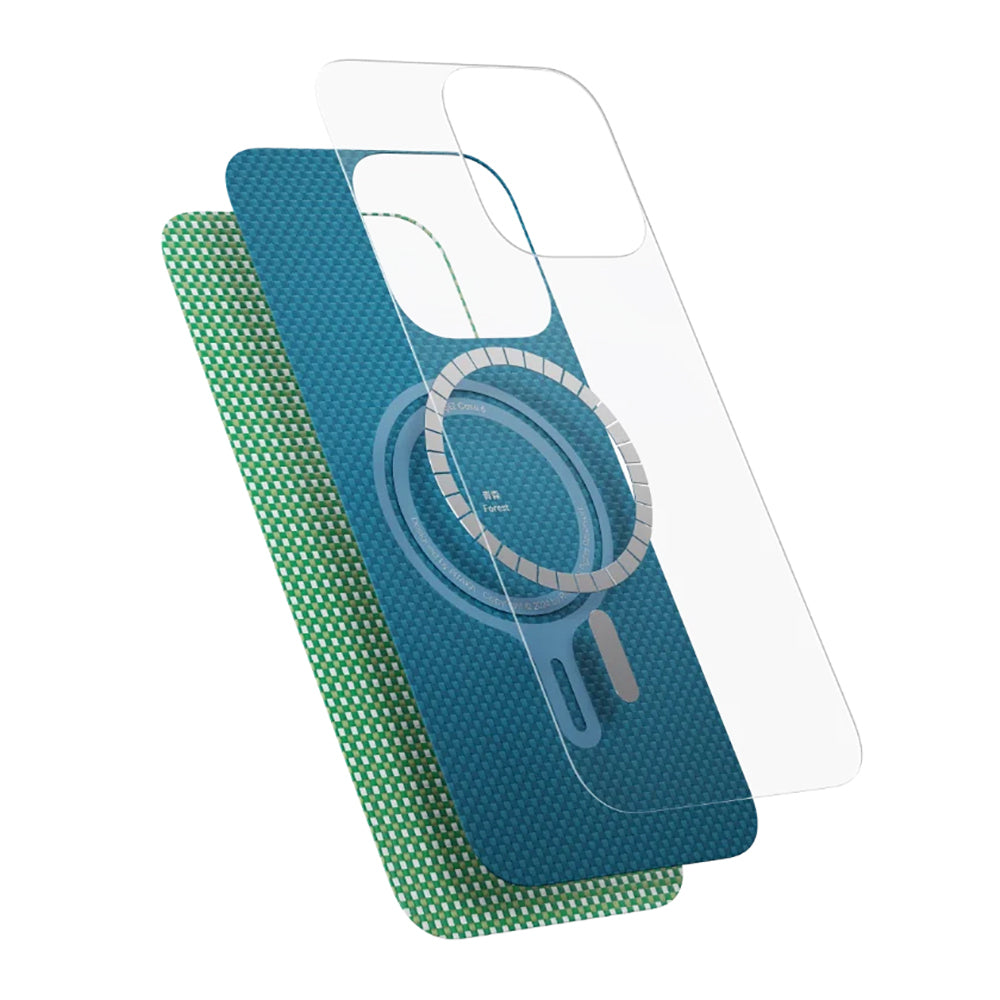 Pitaka Ultra-Slim Classic Serisi iPhone 16 Pro Max M-safe Şarj Özellikli Aramid Fiber Ocean Blue Kılıf