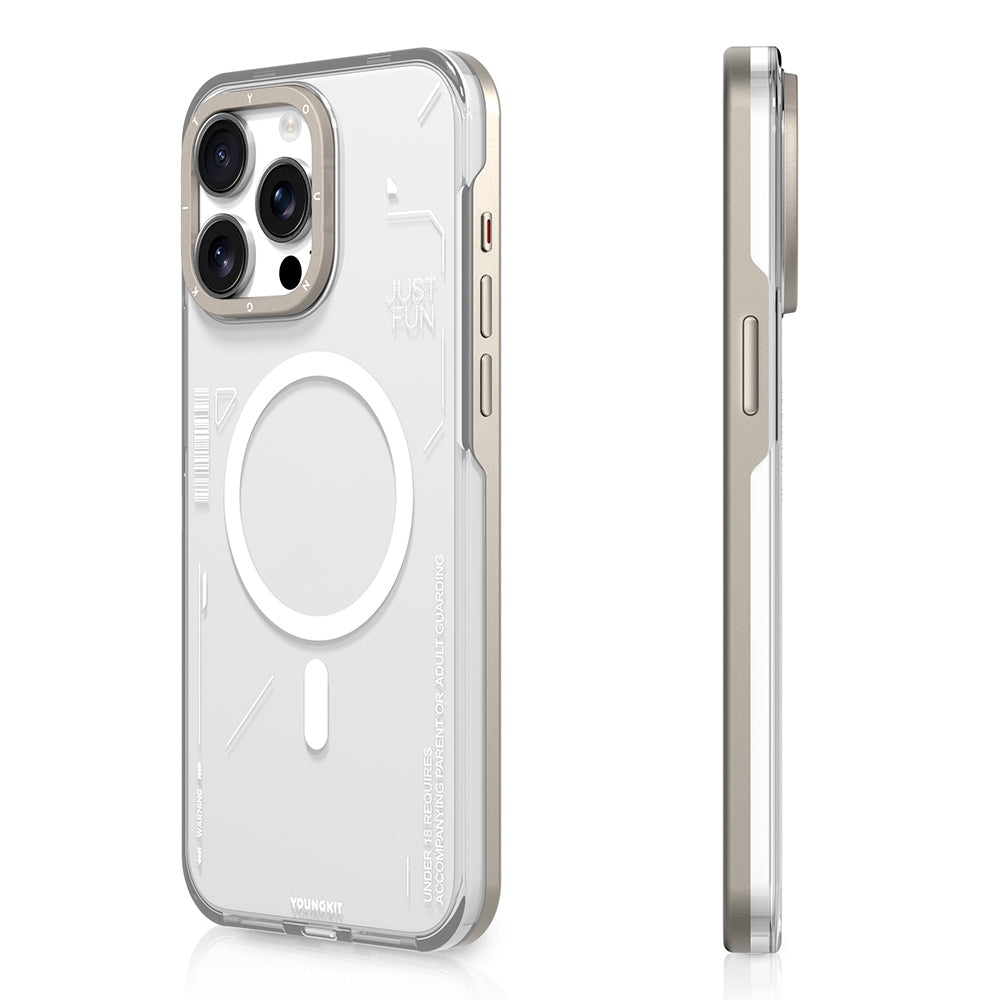 Youngkit Mecha iPhone 16 Pro Max Magsafe Şarj Özellikli Çıkarılabilir Arka Yüzeyli Telefon Kılıfı-1