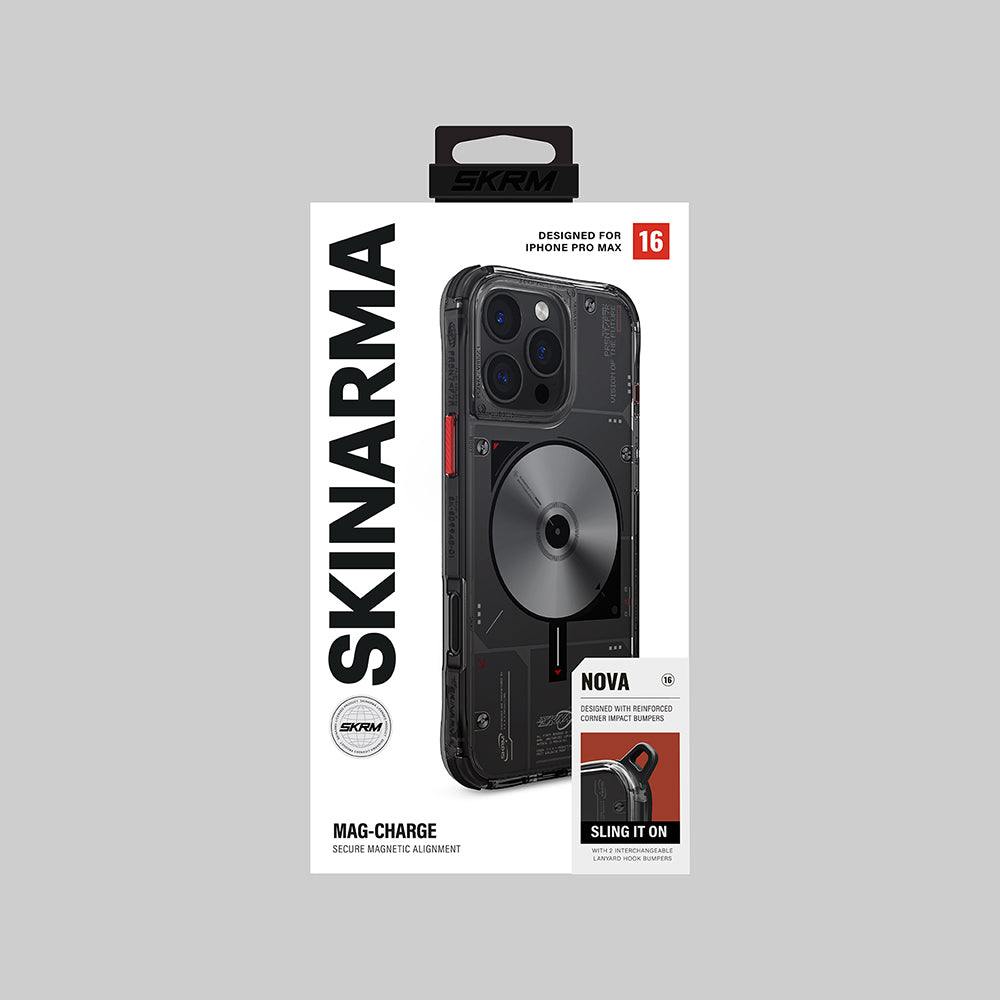 Skinarma Nova iPhone 16 Pro Max M-safe Şarj Özellikli Disk Desenli Airbag Tasarımlı Kılıf