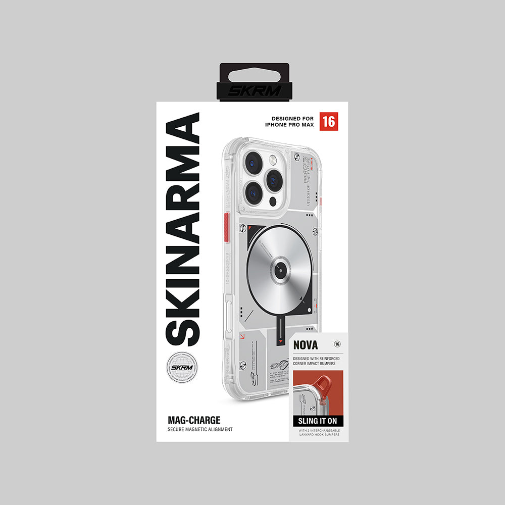 Skinarma Nova iPhone 16 Pro Max M-safe Şarj Özellikli Disk Desenli Airbag Tasarımlı Kılıf