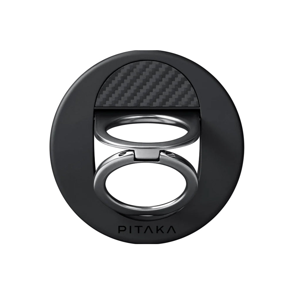Pitaka Military Grade Classic Serisi iPhone 16 Pro Max M-safe Şarj Özellikli Grip 3 Standlı Aramid Fiber Black-Grey Twill Kılıf