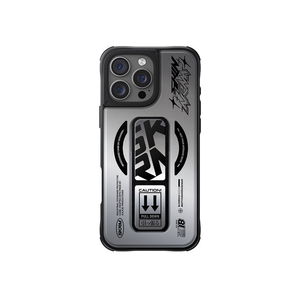Skinarma Kira Kobai iPhone 16 Pro Max M-safe Holografik Tasarımlı Standlı Deri Görünümlü Kılıf