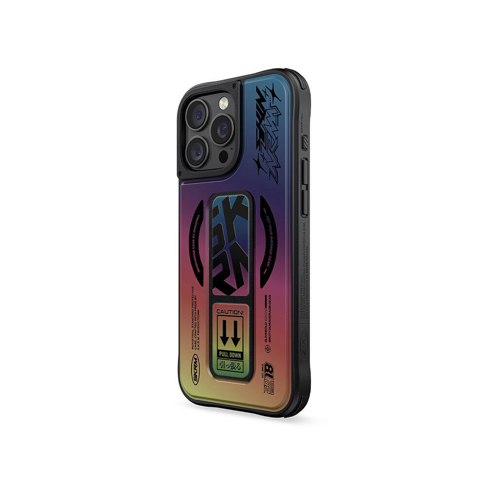 Skinarma Kira Kobai iPhone 16 Pro Max M-safe Holografik Tasarımlı Standlı Deri Görünümlü Kılıf