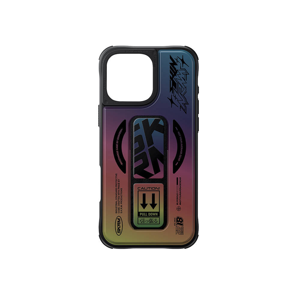 Skinarma Kira Kobai iPhone 16 Pro Max M-safe Holografik Tasarımlı Standlı Deri Görünümlü Kılıf