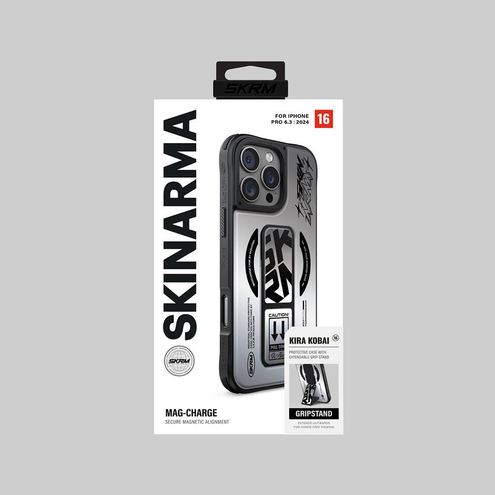 Skinarma Kira Kobai iPhone 16 Pro Max M-safe Holografik Tasarımlı Standlı Deri Görünümlü Kılıf