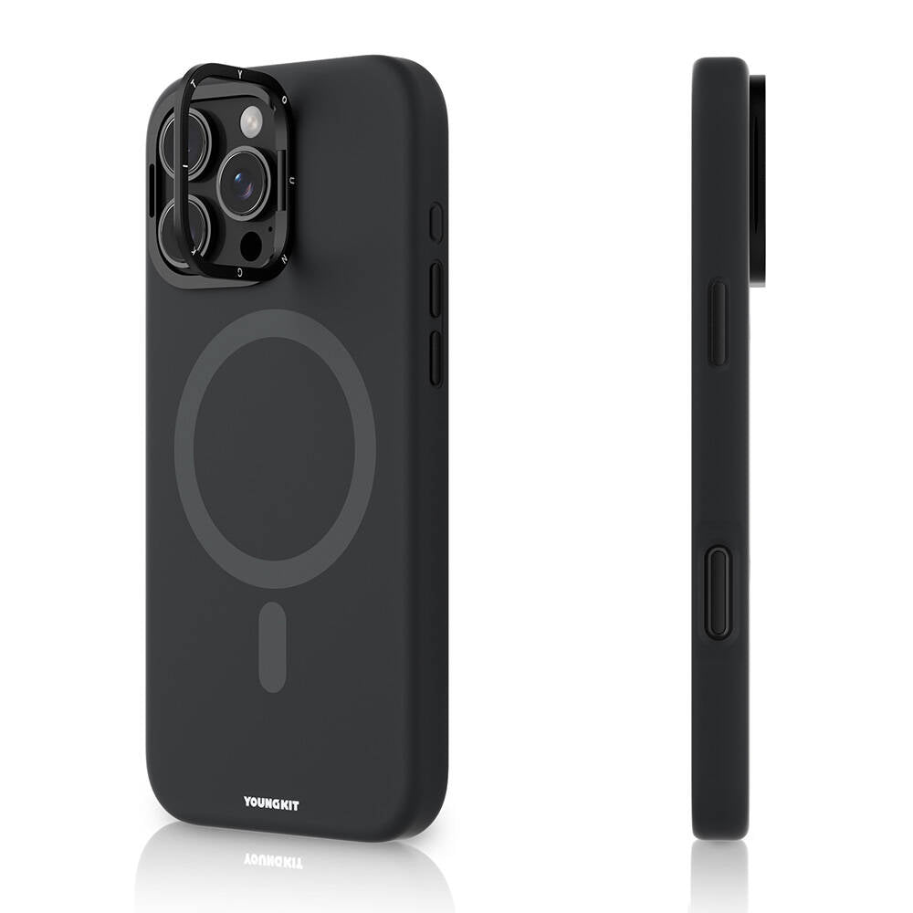 Youngkit Bitty Cream iPhone 16 Pro Max Magsafe Şarj Özellikli Kamera Standlı Telefon Kılıfı-1