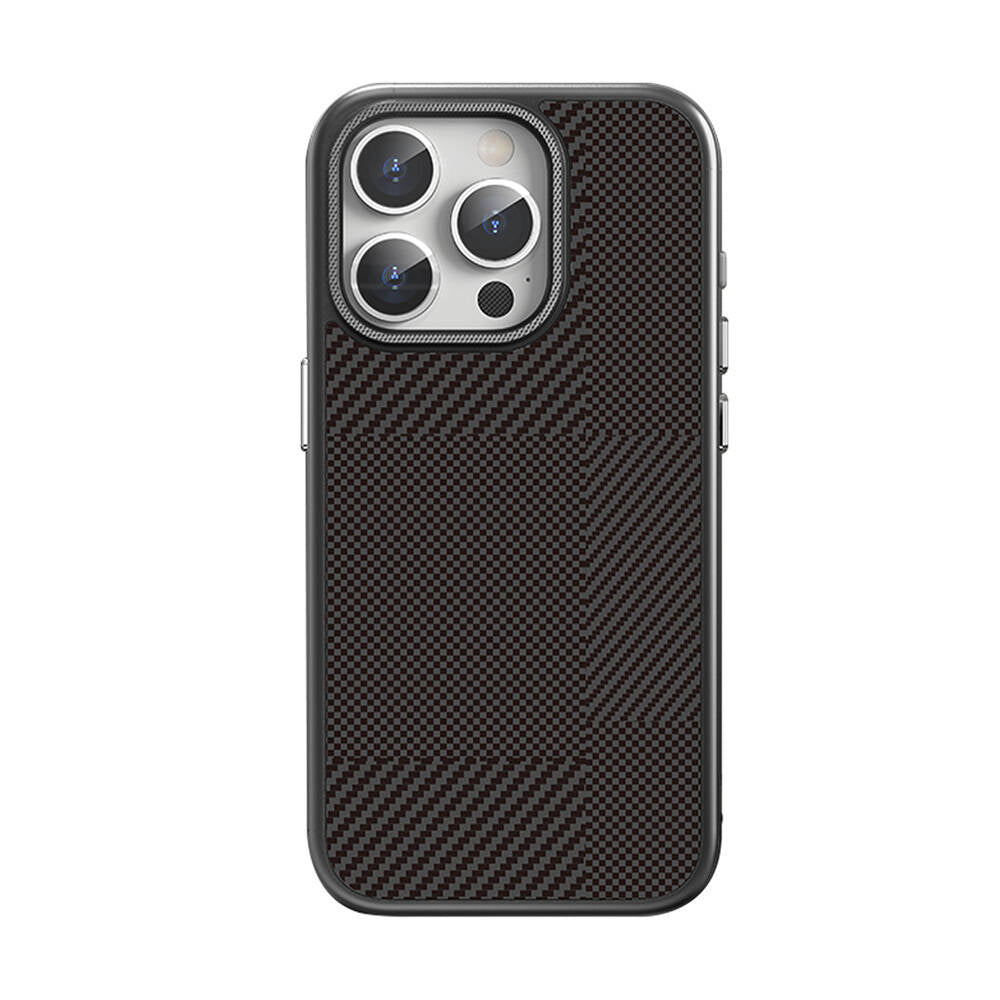 Mutural Montage iPhone 16 Pro Max M-safe Şarj Özellikli Karbon Fiber Desenli Kılıf