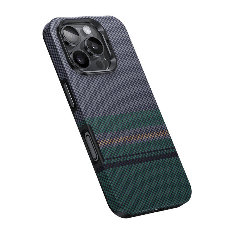 Benks Aurora ArmorPro iPhone 16 Pro Max M-safe Şarj Özellikli Karbon Fiber Tasarımlı Kevlar Kılıf