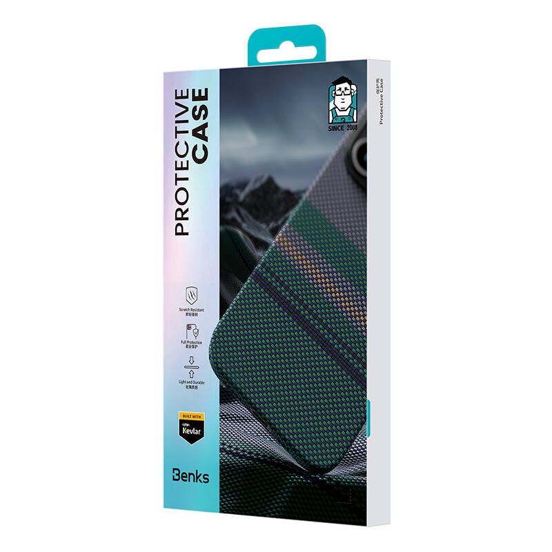 Benks Aurora ArmorPro iPhone 16 Pro Max M-safe Şarj Özellikli Karbon Fiber Tasarımlı Kevlar Kılıf