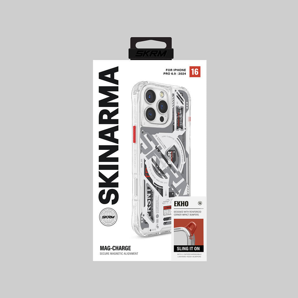 SkinArma Ekho iPhone 16 Pro Max M-safe Şarj Özellikli Katmanlı Makine Temalı Kılıf