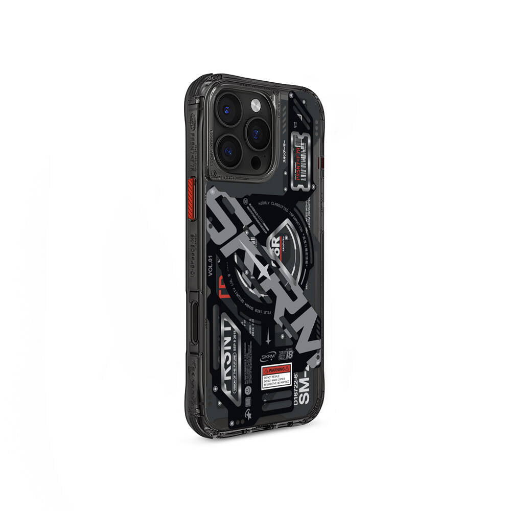 SkinArma Ekho iPhone 16 Pro Max M-safe Şarj Özellikli Katmanlı Makine Temalı Kılıf