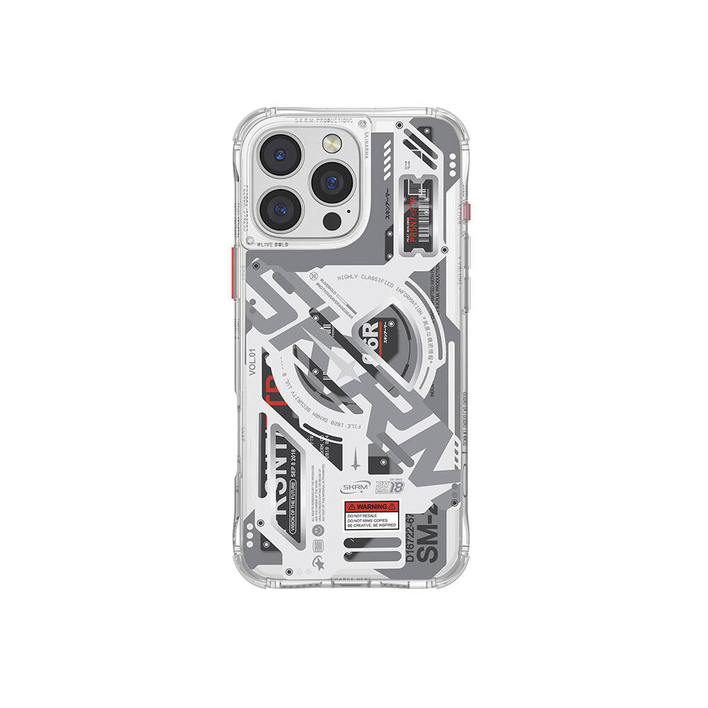 SkinArma Ekho iPhone 16 Pro Max M-safe Şarj Özellikli Katmanlı Makine Temalı Kılıf