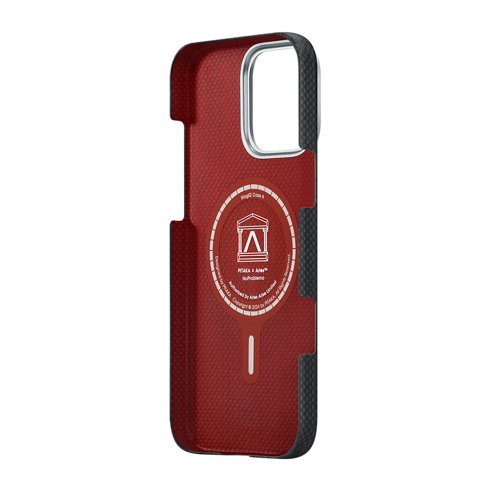 Pitaka Tactile Woven Aries Serisi iPhone 16 Pro Max M-safe Şarj Özellikli Lumintex Teknolojili Fosforlu Aramid Fiber NoProblemo Kılıf