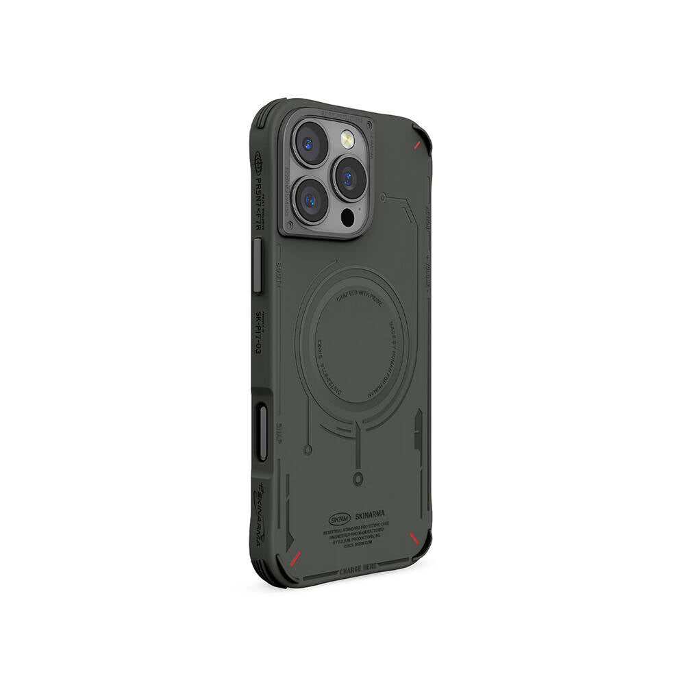 Skinarma Mecha Serisi iPhone 16 Pro Max M-safe Şarj Özellikli Metal Kamera Çerçeveli Kılıf