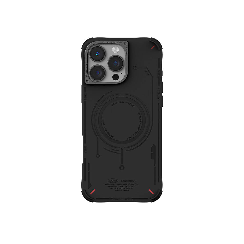 Skinarma Mecha Serisi iPhone 16 Pro Max M-safe Şarj Özellikli Metal Kamera Çerçeveli Kılıf